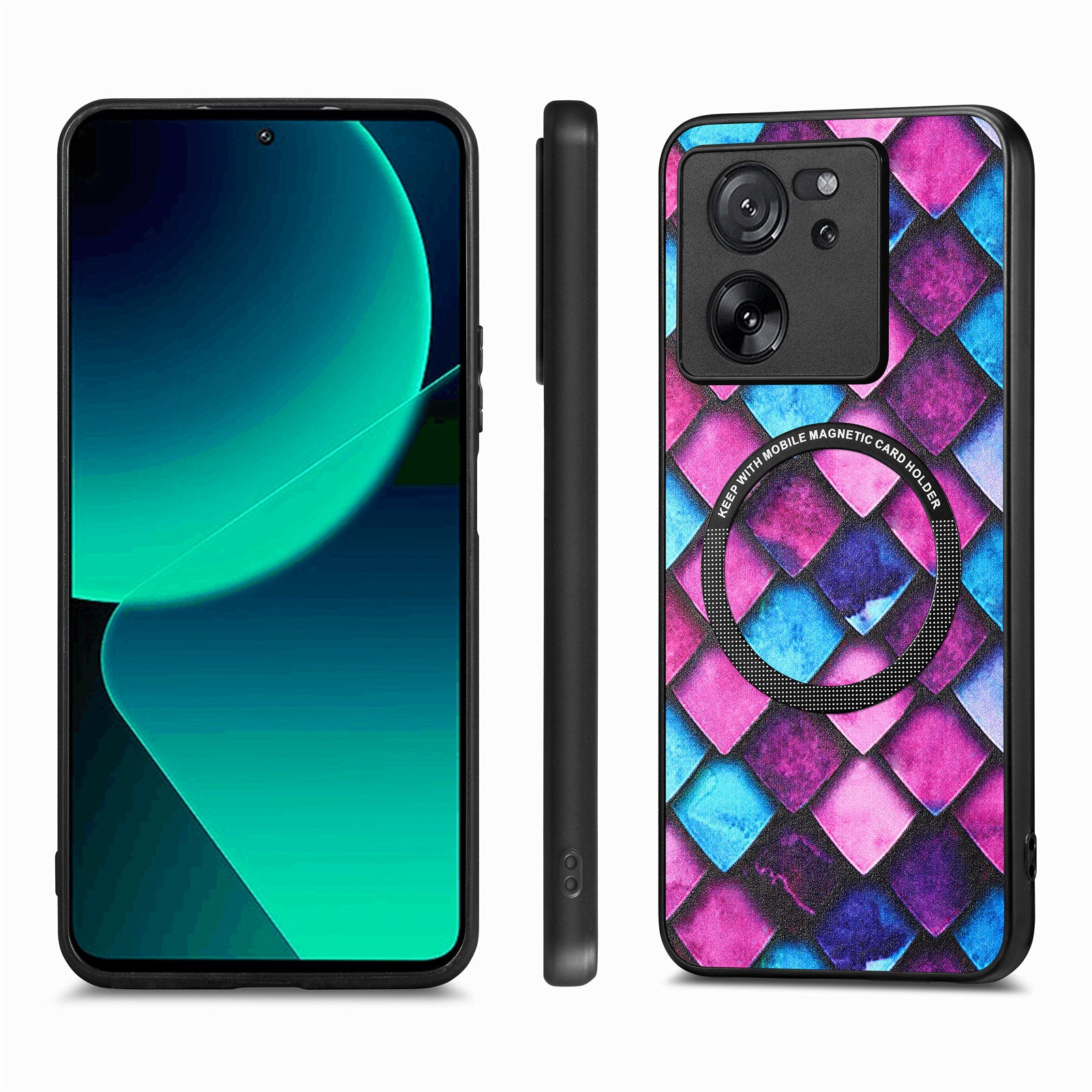 P1 For Xiaomi 13T / 13T Pro / Redmi K60 Ultra Case PU+TPU+PC Pattern Printing Magnetic Ring Phone Cover P1 For Xiaomi 13T / 13T Pro / Redmi K60 Ultra Case PU+TPU+PC Pattern Printing Magnetic Ring Phone Cover